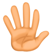 🖐🏽 Emoji Hand mit gespreizten Fingern: mittlere Hautfarbe Facebook 3.0.