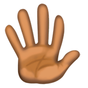 🖐🏿 Emoji Mão Aberta Com Os Dedos Separados: Pele Escura na Facebook 3.0.