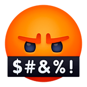 🤬 Emoji Gesicht mit Symbolen über dem Mund Facebook 3.0.