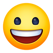 Emoji 😃 Faccina Con Un Gran Sorriso E Occhi Spalancati su Facebook 3.0.