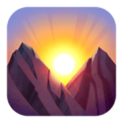 🌄 Emoji Sonnenaufgang über Bergen Facebook 3.0.