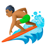 Emoji 🏄🏾 Persona Che Fa Surf: Carnagione Abbastanza Scura su Facebook 3.0.
