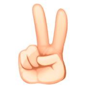 ✌🏻 Emoji Victory-Geste: helle Hautfarbe Facebook 3.0.
