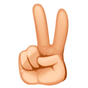 ✌🏼 Emoji Victory-Geste: mittelhelle Hautfarbe Facebook 3.0.