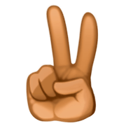 ✌🏾 Emoji Victory-Geste: mitteldunkle Hautfarbe Facebook 3.0.