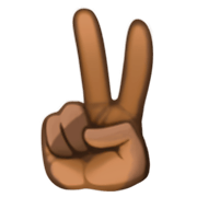 ✌🏿 Emoji Victory-Geste: dunkle Hautfarbe Facebook 3.0.