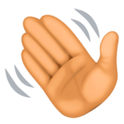 👋🏽 Emoji Mano Saludando: Tono De Piel Medio en Facebook 3.0.