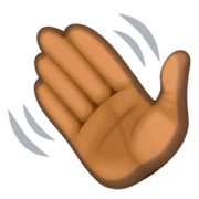 Emoji 👋🏿 Mano Che Saluta: Carnagione Scura su Facebook 3.0.