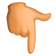 👇🏽 Emoji nach unten weisender Zeigefinger: mittlere Hautfarbe Facebook 3.0.