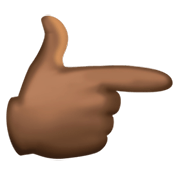 👉🏿 Emoji nach rechts weisender Zeigefinger: dunkle Hautfarbe Facebook 3.0.