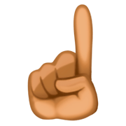 ☝🏾 Emoji nach oben weisender Zeigefinger von vorne: mitteldunkle Hautfarbe Facebook 3.0.