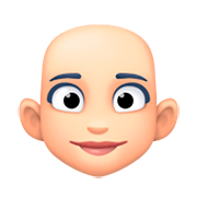 👩🏻‍🦲 Emoji Frau: helle Hautfarbe, Glatze Facebook 3.0.