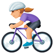 🚴🏼‍♀️ Emoji Mujer En Bicicleta: Tono De Piel Claro Medio en Facebook 3.0.