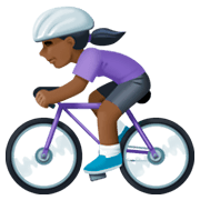 🚴🏿‍♀️ Emoji Mulher Ciclista: Pele Escura na Facebook 3.0.