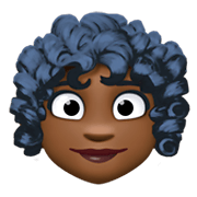 👩🏿‍🦱 Emoji Mujer: Tono De Piel Oscuro Y Pelo Rizado en Facebook 3.0.