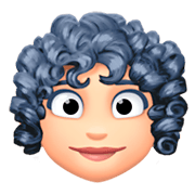 👩🏻‍🦱 Emoji Mujer: Tono De Piel Claro Y Pelo Rizado en Facebook 3.0.