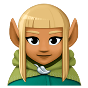 🧝🏾‍♀️ Emoji Elfa: Tono De Piel Oscuro Medio en Facebook 3.0.