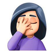 🤦🏻‍♀️ Emoji sich an den Kopf fassende Frau: helle Hautfarbe Facebook 3.0.
