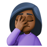 🤦🏿‍♀️ Emoji sich an den Kopf fassende Frau: dunkle Hautfarbe Facebook 3.0.