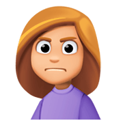 🙍🏼‍♀️ Emoji Mujer Frunciendo El Ceño: Tono De Piel Claro Medio en Facebook 3.0.