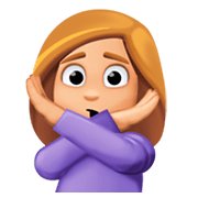 🙅🏼‍♀️ Emoji Mujer Haciendo El Gesto De «no»: Tono De Piel Claro Medio en Facebook 3.0.