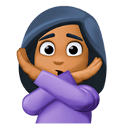 Emoji 🙅🏾‍♀️ Donna Con Gesto Di Rifiuto: Carnagione Abbastanza Scura su Facebook 3.0.