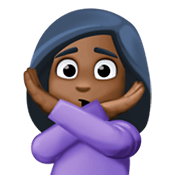🙅🏿‍♀️ Emoji Mujer Haciendo El Gesto De «no»: Tono De Piel Oscuro en Facebook 3.0.