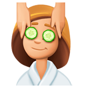 💆🏼‍♀️ Emoji Frau, die eine Kopfmassage bekommt: mittelhelle Hautfarbe Facebook 3.0.