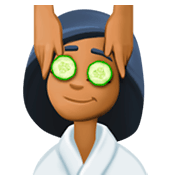 💆🏾‍♀️ Emoji Frau, die eine Kopfmassage bekommt: mitteldunkle Hautfarbe Facebook 3.0.