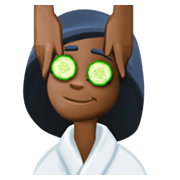 💆🏿‍♀️ Emoji Frau, die eine Kopfmassage bekommt: dunkle Hautfarbe Facebook 3.0.