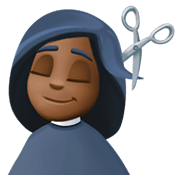 Emoji 💇🏿‍♀️ Taglio Di Capelli Per Donna: Carnagione Scura su Facebook 3.0.