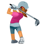 🏌🏽‍♀️ Emoji Mujer Jugando Al Golf: Tono De Piel Medio en Facebook 3.0.