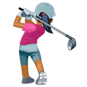 🏌🏾‍♀️ Emoji Mulher Golfista: Pele Morena Escura na Facebook 3.0.