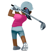 🏌🏿‍♀️ Emoji Mulher Golfista: Pele Escura na Facebook 3.0.