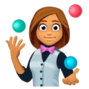 Emoji 🤹🏽‍♀️ Giocoliere Donna: Carnagione Olivastra su Facebook 3.0.