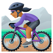 🚵🏾‍♀️ Emoji Mountainbikerin: mitteldunkle Hautfarbe Facebook 3.0.