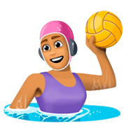 🤽🏽‍♀️ Emoji Mulher Jogando Polo Aquático: Pele Morena na Facebook 3.0.