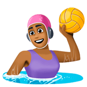 🤽🏾‍♀️ Emoji Wasserballspielerin: mitteldunkle Hautfarbe Facebook 3.0.