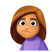 Emoji 🙎🏽‍♀️ Donna Imbronciata: Carnagione Olivastra su Facebook 3.0.