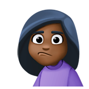 🙎🏿‍♀️ Emoji Mujer Haciendo Pucheros: Tono De Piel Oscuro en Facebook 3.0.