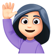 🙋🏻‍♀️ Emoji Mulher Levantando A Mão: Pele Clara na Facebook 3.0.