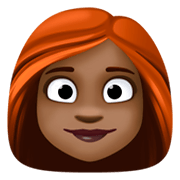 👩🏿‍🦰 Emoji Frau: dunkle Hautfarbe, rotes Haar Facebook 3.0.