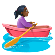 🚣🏿‍♀️ Emoji Mujer Remando En Un Bote: Tono De Piel Oscuro en Facebook 3.0.