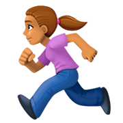 🏃🏽‍♀️ Emoji Mujer Corriendo: Tono De Piel Medio en Facebook 3.0.