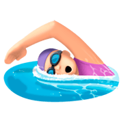 🏊🏻‍♀️ Emoji Mulher Nadando: Pele Clara na Facebook 3.0.
