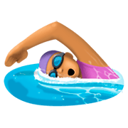 🏊🏽‍♀️ Emoji Schwimmerin: mittlere Hautfarbe Facebook 3.0.