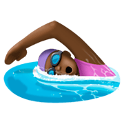 🏊🏿‍♀️ Emoji Mujer Nadando: Tono De Piel Oscuro en Facebook 3.0.