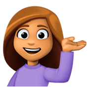 Emoji 💁🏽‍♀️ Donna Con Suggerimento: Carnagione Olivastra su Facebook 3.0.