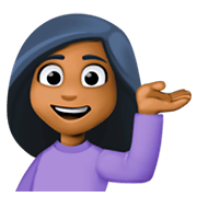 Emoji 💁🏾‍♀️ Donna Con Suggerimento: Carnagione Abbastanza Scura su Facebook 3.0.