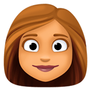 👩🏽 Emoji Frau: mittlere Hautfarbe Facebook 3.0.
